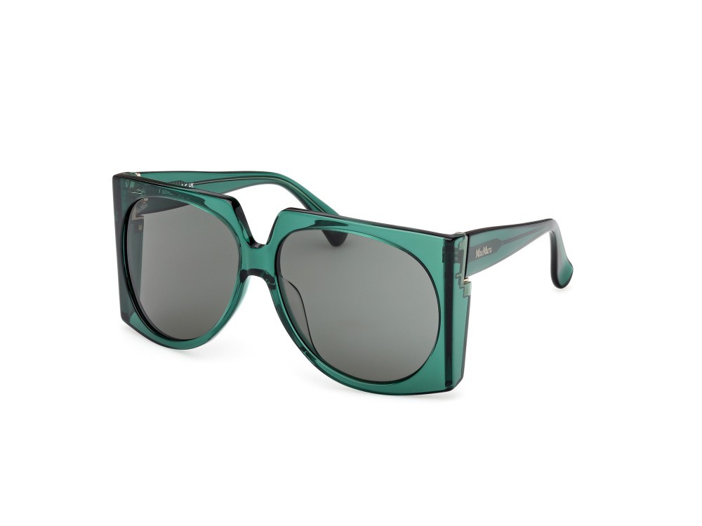 Occhiali da sole MaxMara Anne MM0133 (96N) colore verde scuro lucido forma aviator lenti verde