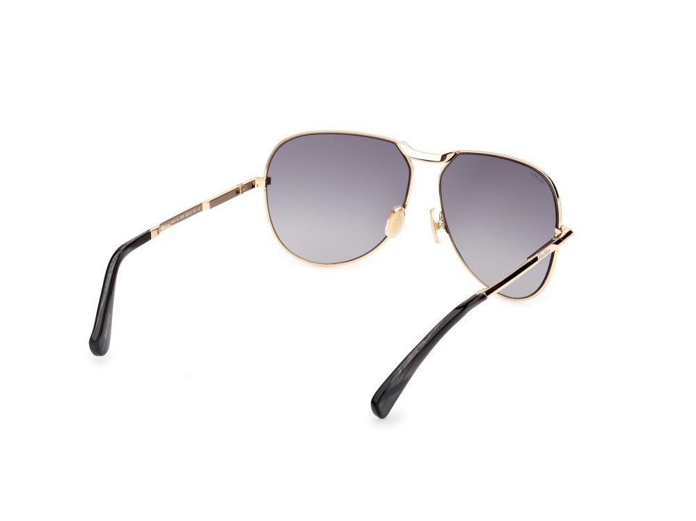 Occhiali da sole MaxMara Miller-2 MM0134 (30B) colore oro endura lucido forma aviator lenti fumo grad.