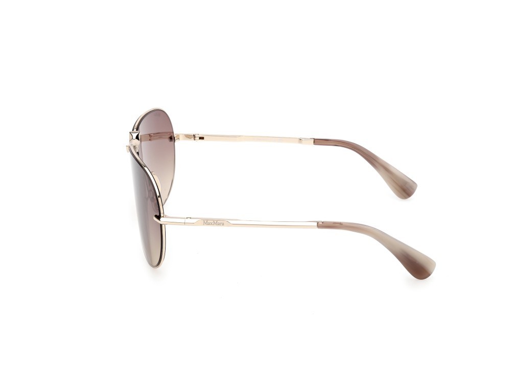 Occhiali da sole MaxMara Miller-2 MM0134 (32F) colore oro pallido lucido forma aviator lenti marrone sfumato