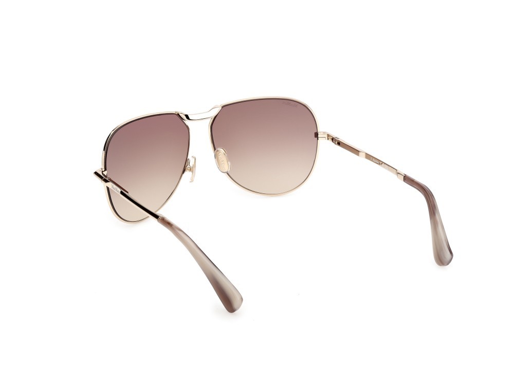 Occhiali da sole MaxMara Miller-2 MM0134 (32F) colore oro pallido lucido forma aviator lenti marrone sfumato