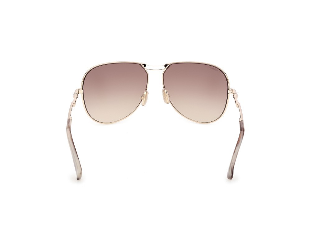 Occhiali da sole MaxMara Miller-2 MM0134 (32F) colore oro pallido lucido forma aviator lenti marrone sfumato