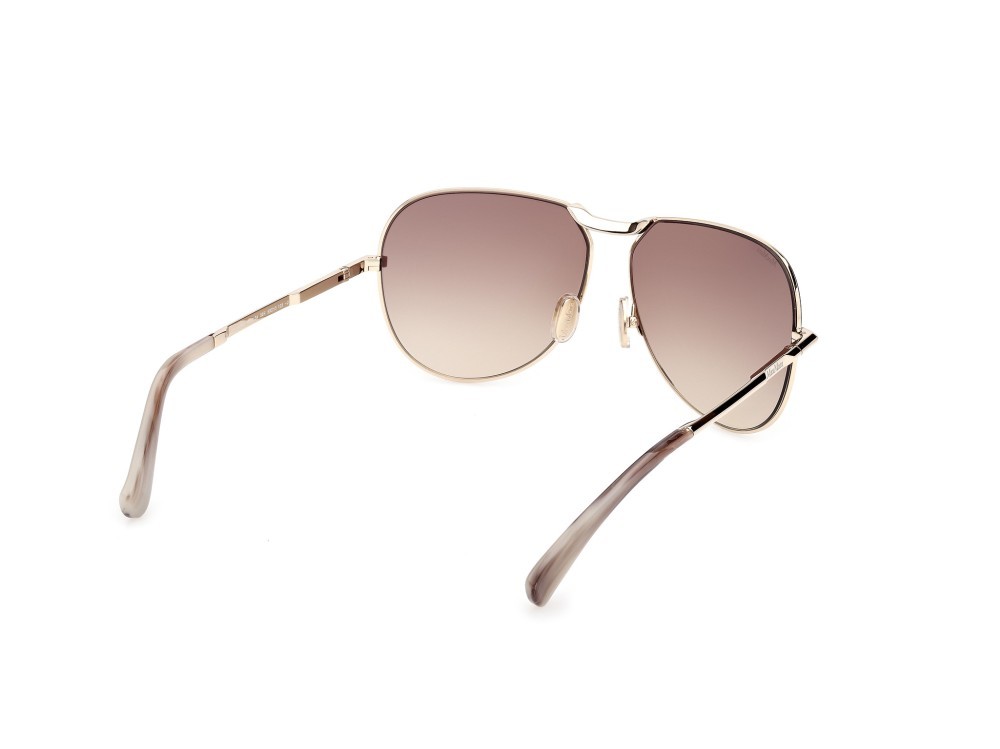 Occhiali da sole MaxMara Miller-2 MM0134 (32F) colore oro pallido lucido forma aviator lenti marrone sfumato
