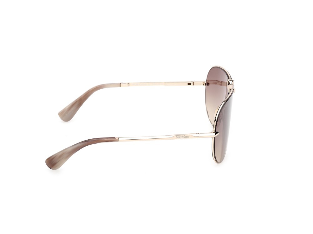 Occhiali da sole MaxMara Miller-2 MM0134 (32F) colore oro pallido lucido forma aviator lenti marrone sfumato