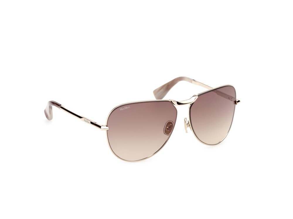 Occhiali da sole MaxMara Miller-2 MM0134 (32F) colore oro pallido lucido forma aviator lenti marrone sfumato