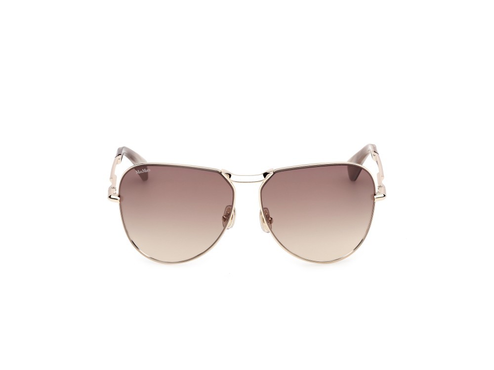 Occhiali da sole MaxMara Miller-2 MM0134 (32F) colore oro pallido lucido forma aviator lenti marrone sfumato