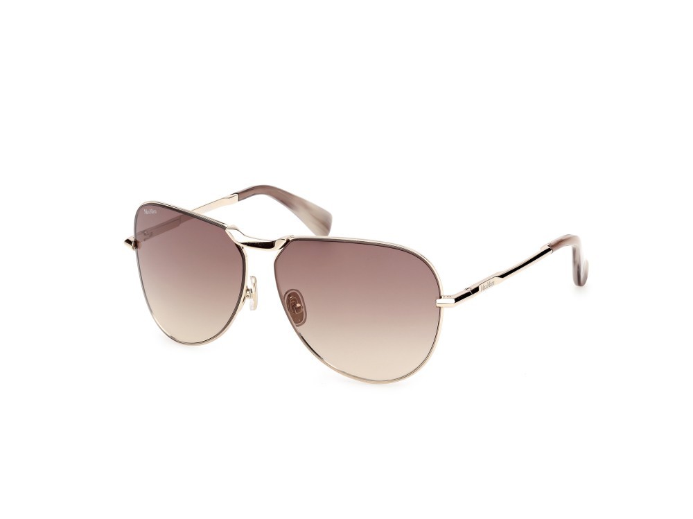 Occhiali da sole MaxMara Miller-2 MM0134 (32F) colore oro pallido lucido forma aviator lenti marrone sfumato