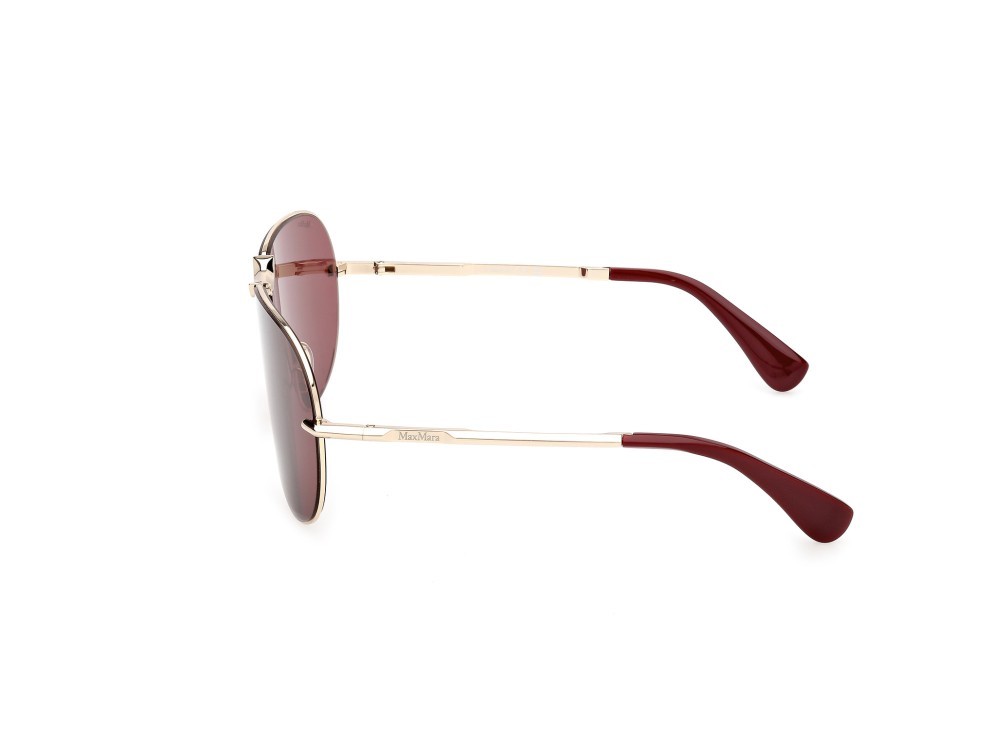 Occhiali da sole MaxMara Miller-2 MM0134 (32S) colore oro pallido lucido forma aviator lenti bordeaux