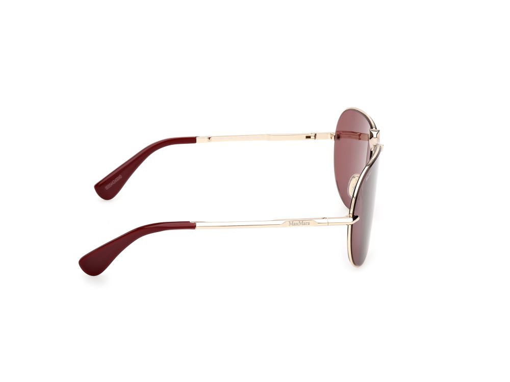 Occhiali da sole MaxMara Miller-2 MM0134 (32S) colore oro pallido lucido forma aviator lenti bordeaux