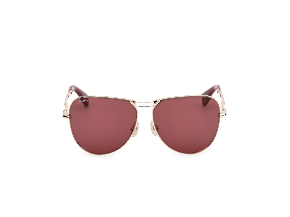 Occhiali da sole MaxMara Miller-2 MM0134 (32S) colore oro pallido lucido forma aviator lenti bordeaux