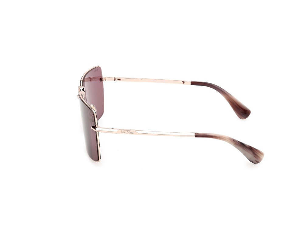 Occhiali da sole MaxMara Miller-3 MM0135 (28Y) colore oro rosé lucido - viola/striato forma rettangolare lenti viola