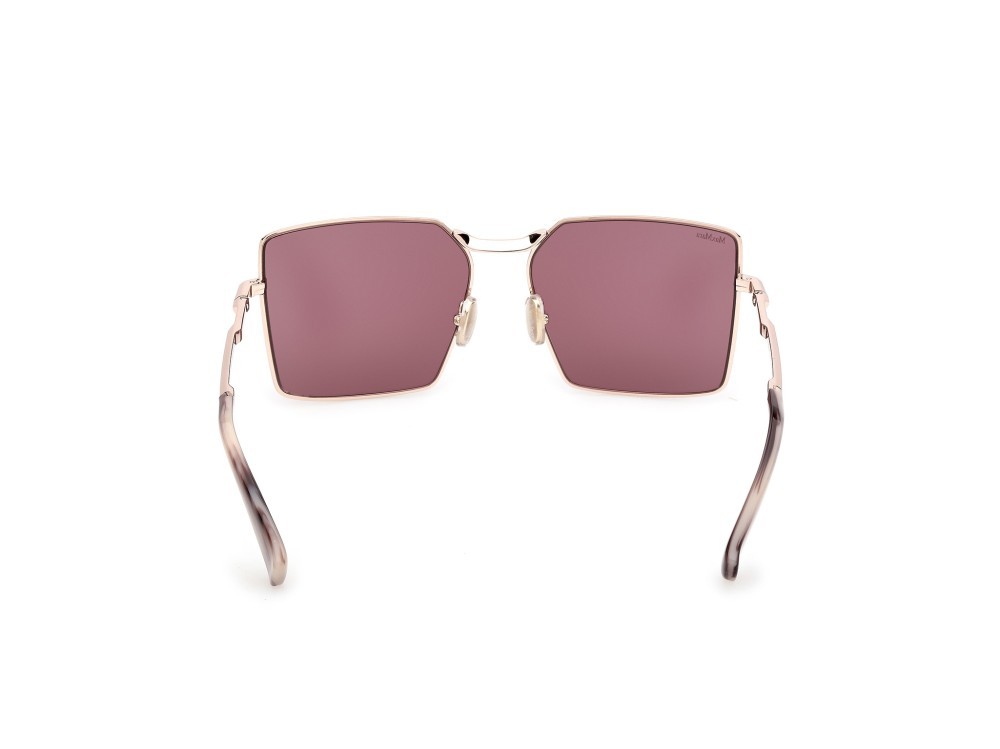 Occhiali da sole MaxMara Miller-3 MM0135 (28Y) colore oro rosé lucido - viola/striato forma rettangolare lenti viola