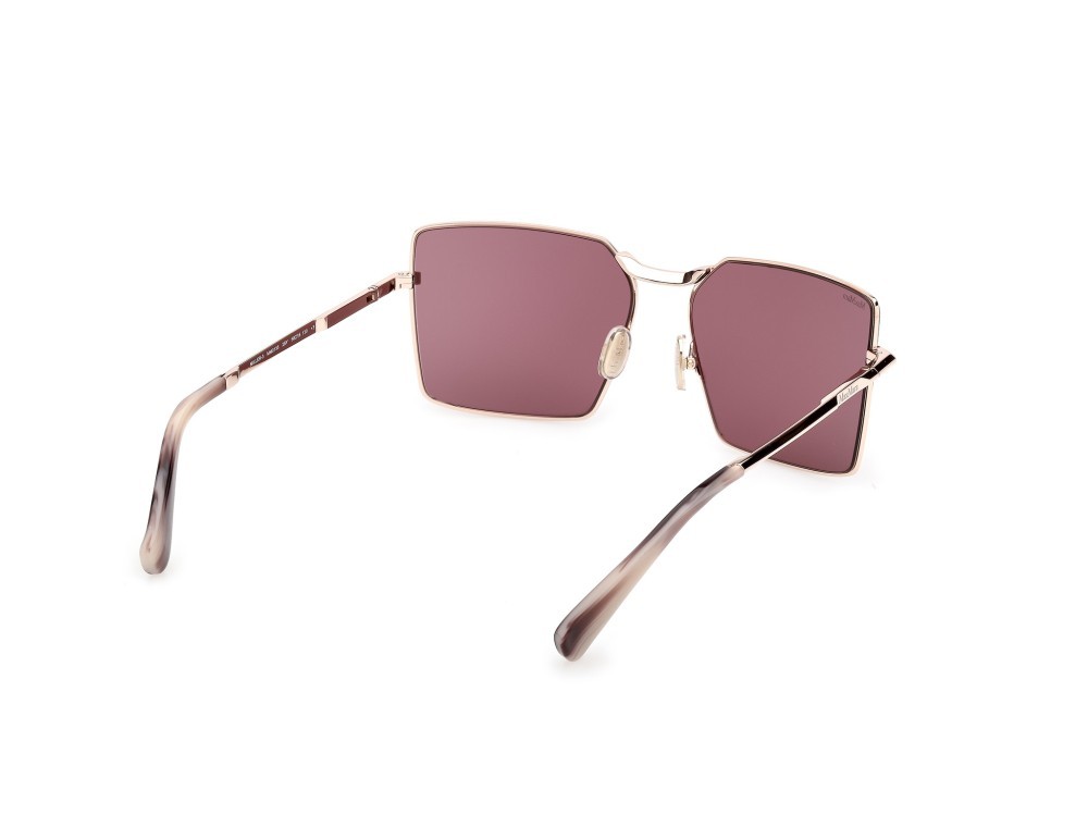 Occhiali da sole MaxMara Miller-3 MM0135 (28Y) colore oro rosé lucido - viola/striato forma rettangolare lenti viola