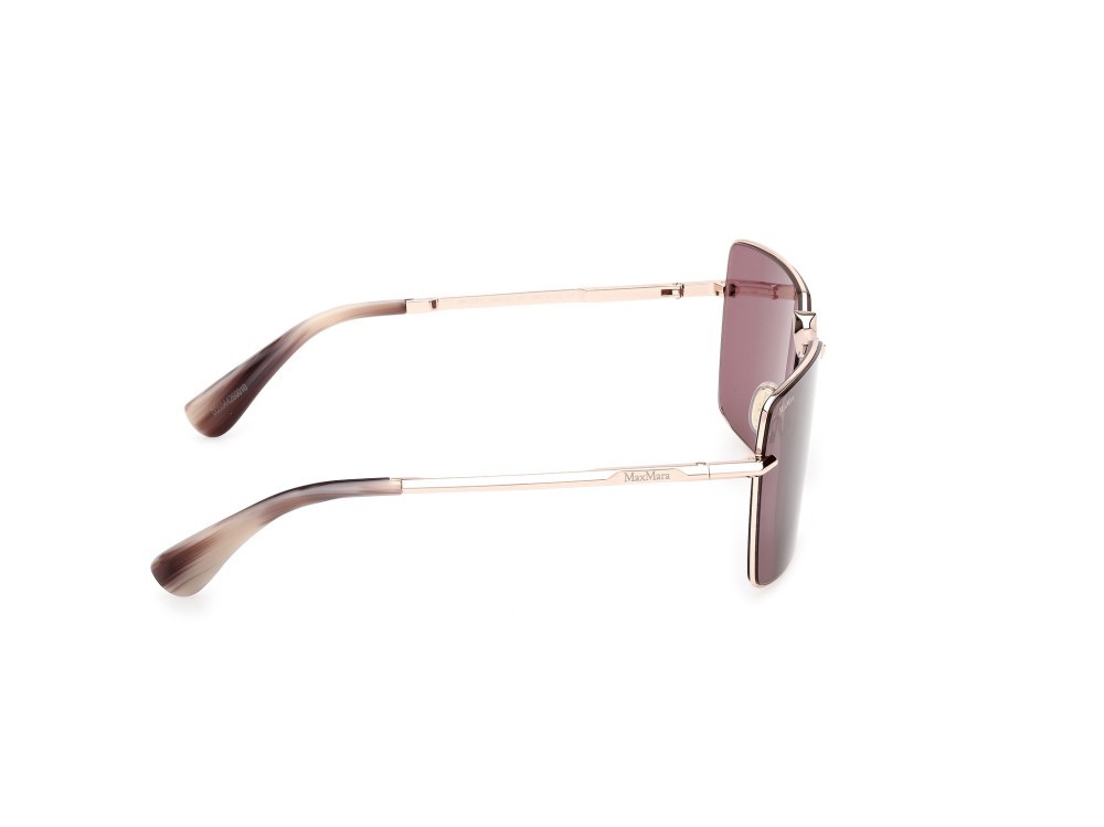 Occhiali da sole MaxMara Miller-3 MM0135 (28Y) colore oro rosé lucido - viola/striato forma rettangolare lenti viola
