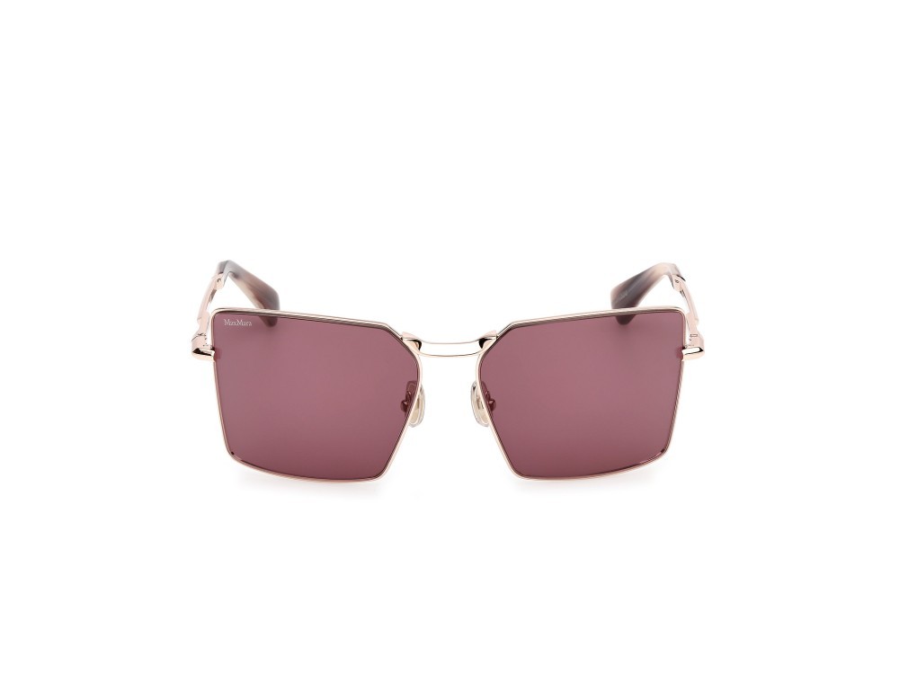 Occhiali da sole MaxMara Miller-3 MM0135 (28Y) colore oro rosé lucido - viola/striato forma rettangolare lenti viola