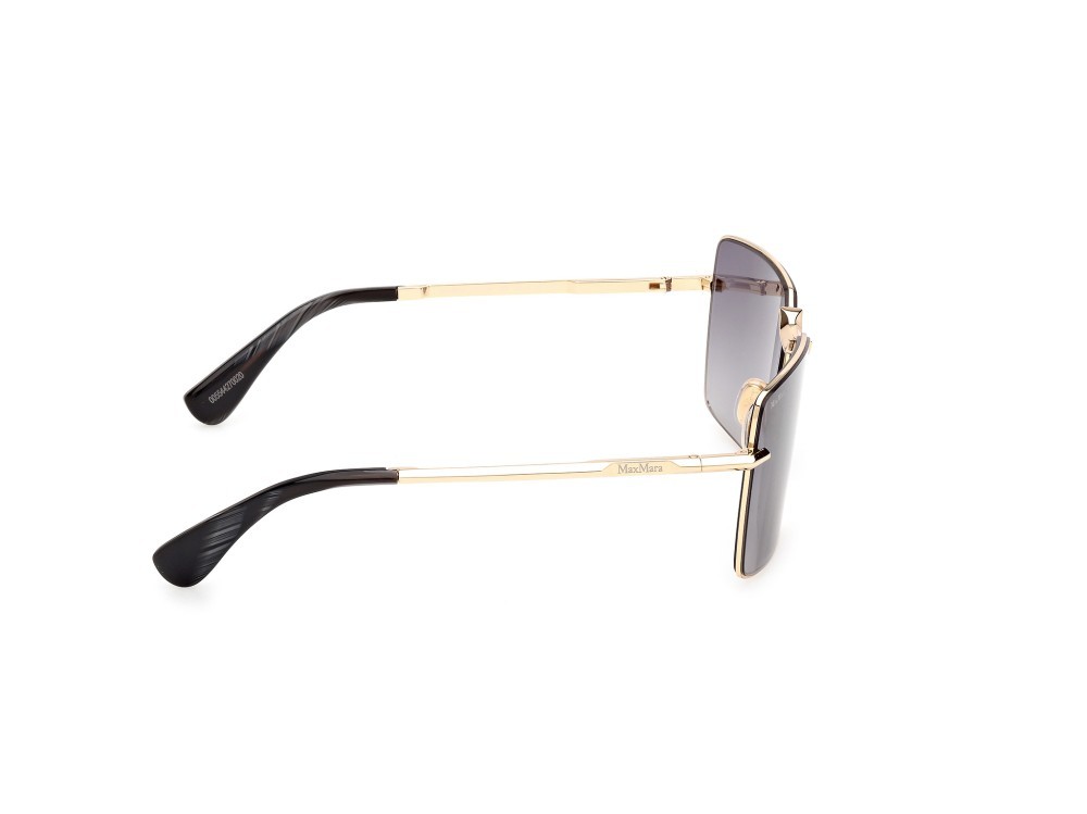 Occhiali da sole MaxMara Miller-3 MM0135 (30B) colore oro endura lucido - nero lucido forma rettangolare lenti fumo grad.