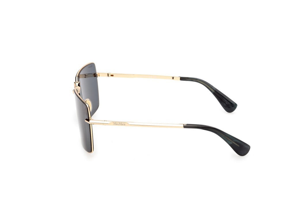 Occhiali da sole MaxMara Miller-3 MM0135 (30N) colore oro endura lucido - verde scuro/striato forma rettangolare lenti verde