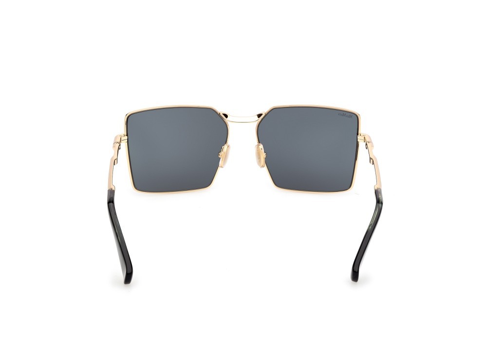 Occhiali da sole MaxMara Miller-3 MM0135 (30N) colore oro endura lucido - verde scuro/striato forma rettangolare lenti verde