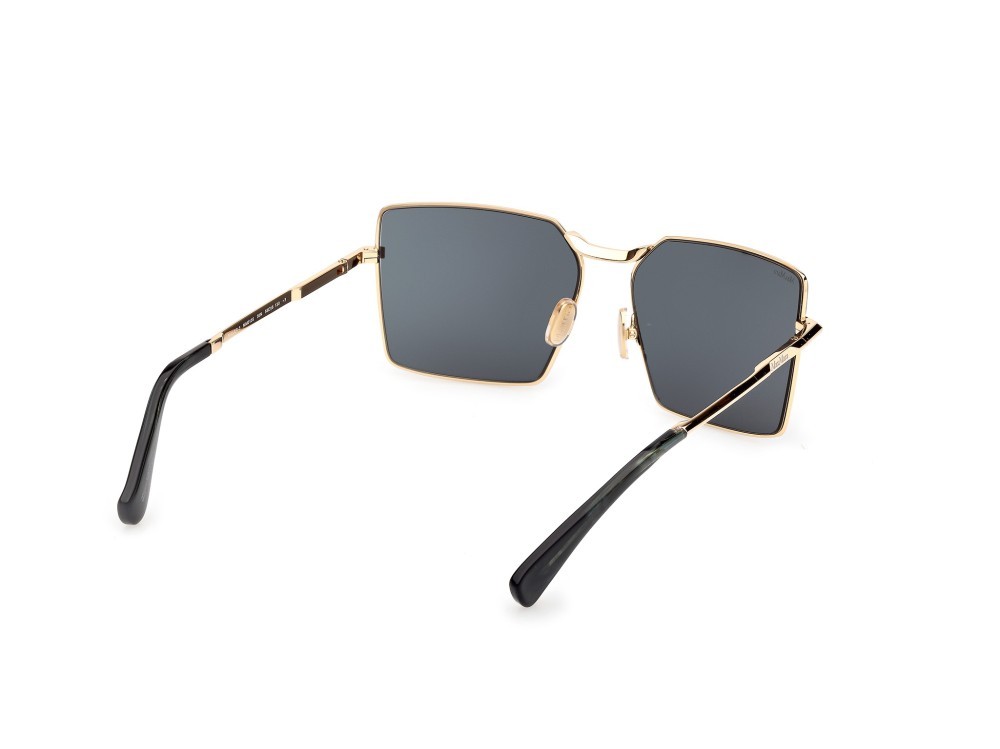 Occhiali da sole MaxMara Miller-3 MM0135 (30N) colore oro endura lucido - verde scuro/striato forma rettangolare lenti verde