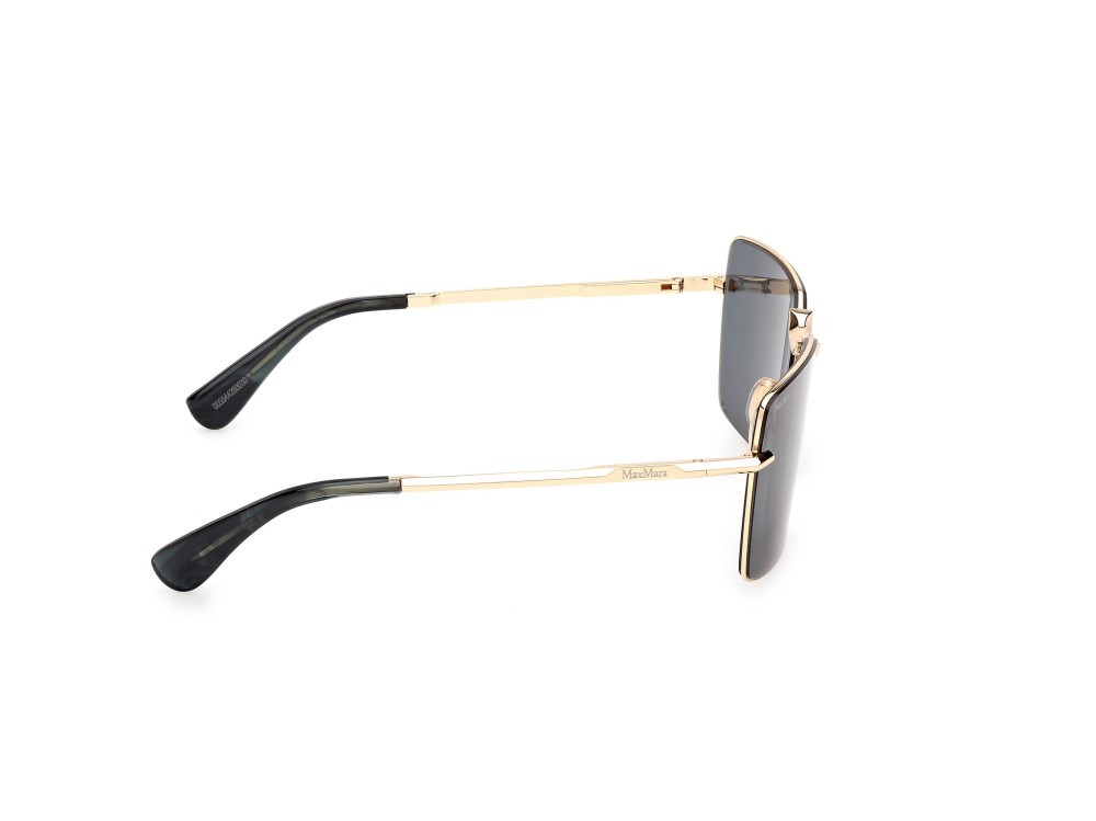 Occhiali da sole MaxMara Miller-3 MM0135 (30N) colore oro endura lucido - verde scuro/striato forma rettangolare lenti verde