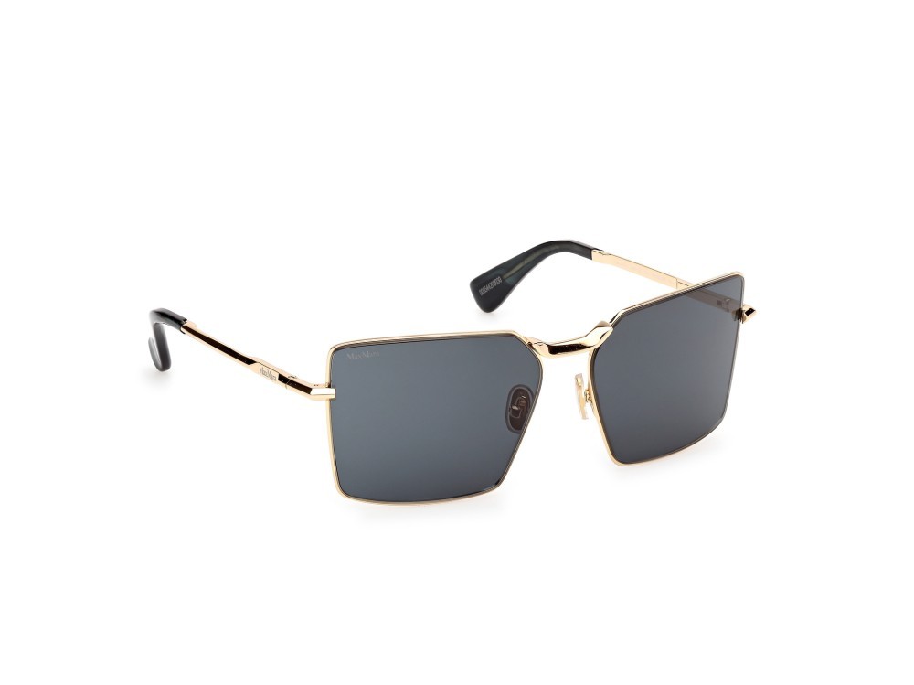 Occhiali da sole MaxMara Miller-3 MM0135 (30N) colore oro endura lucido - verde scuro/striato forma rettangolare lenti verde