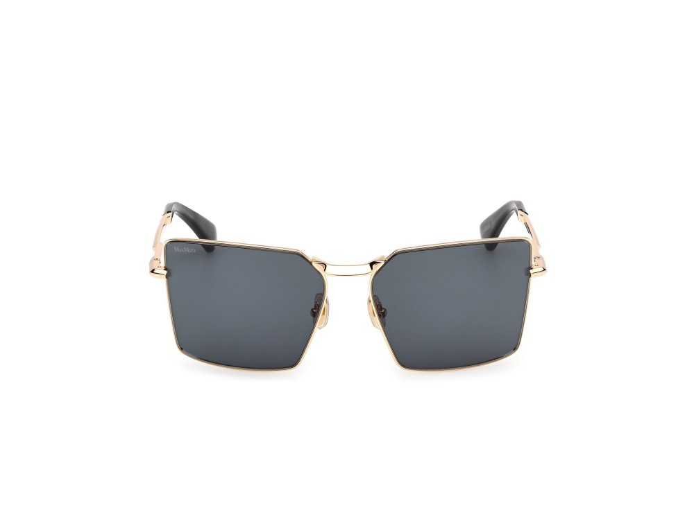 Occhiali da sole MaxMara Miller-3 MM0135 (30N) colore oro endura lucido - verde scuro/striato forma rettangolare lenti verde