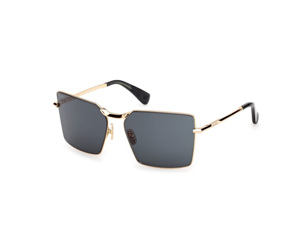 Occhiali da sole MaxMara Miller-3 MM0135 (30N) colore oro endura lucido - verde scuro/striato forma rettangolare lenti verde