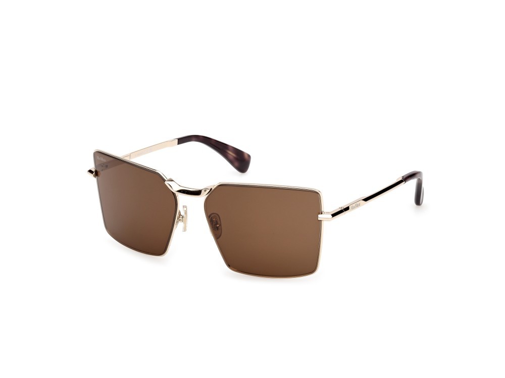 Sonnenbrillen MaxMara Miller-3 MM0135 (32E) farbe oro pallido lucido - avana scura form rechteckig gläser marrone