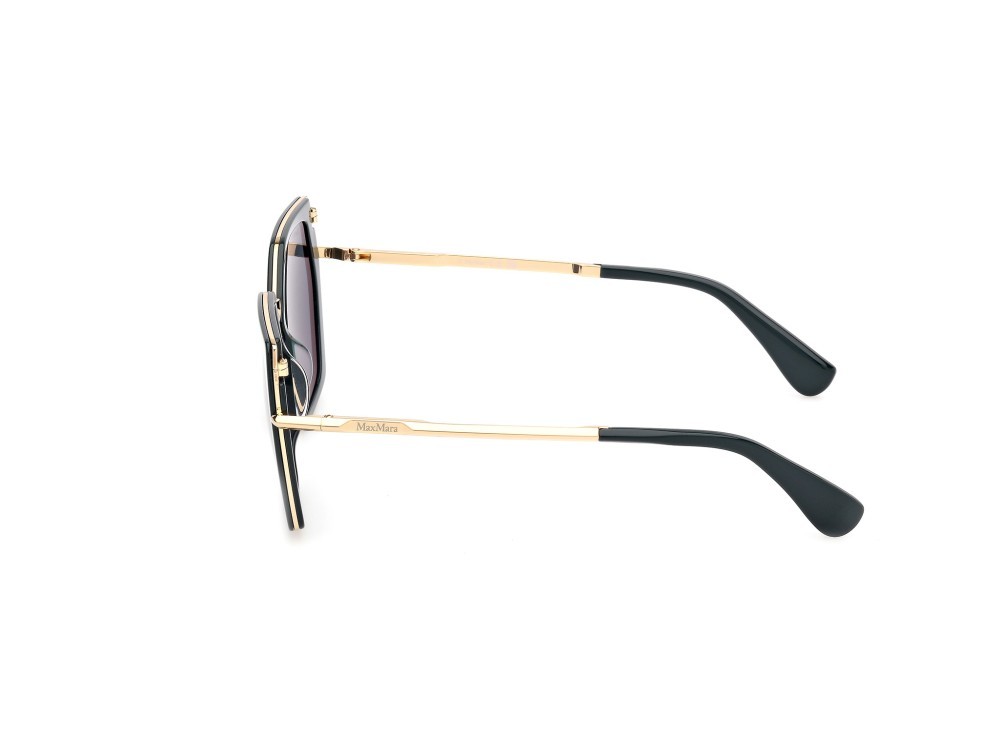 Occhiali da sole MaxMara Miller-5 MM0136 (96N) colore verde scuro lucido - oro endura lucido forma geometrico lenti verde