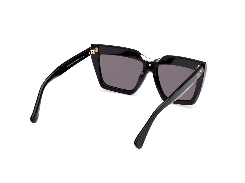 Occhiali da sole MaxMara Spark-7 MM0137 (01A) colore  nero lucido forma rettangolare lenti fumo