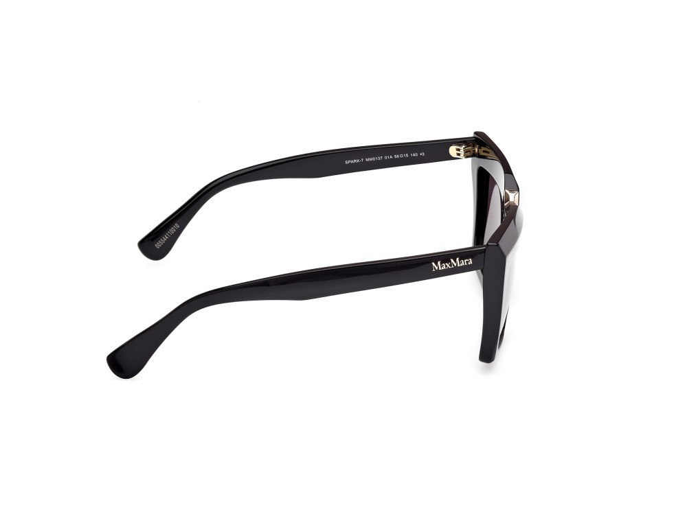 Occhiali da sole MaxMara Spark-7 MM0137 (01A) colore  nero lucido forma rettangolare lenti fumo