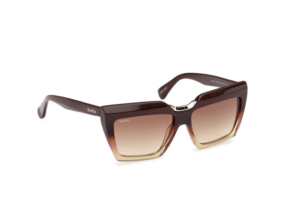 Occhiali da sole MaxMara Spark-7 MM0137 (50F) colore marrone chiaro/sfumato  forma rettangolare lenti marrone sfumato