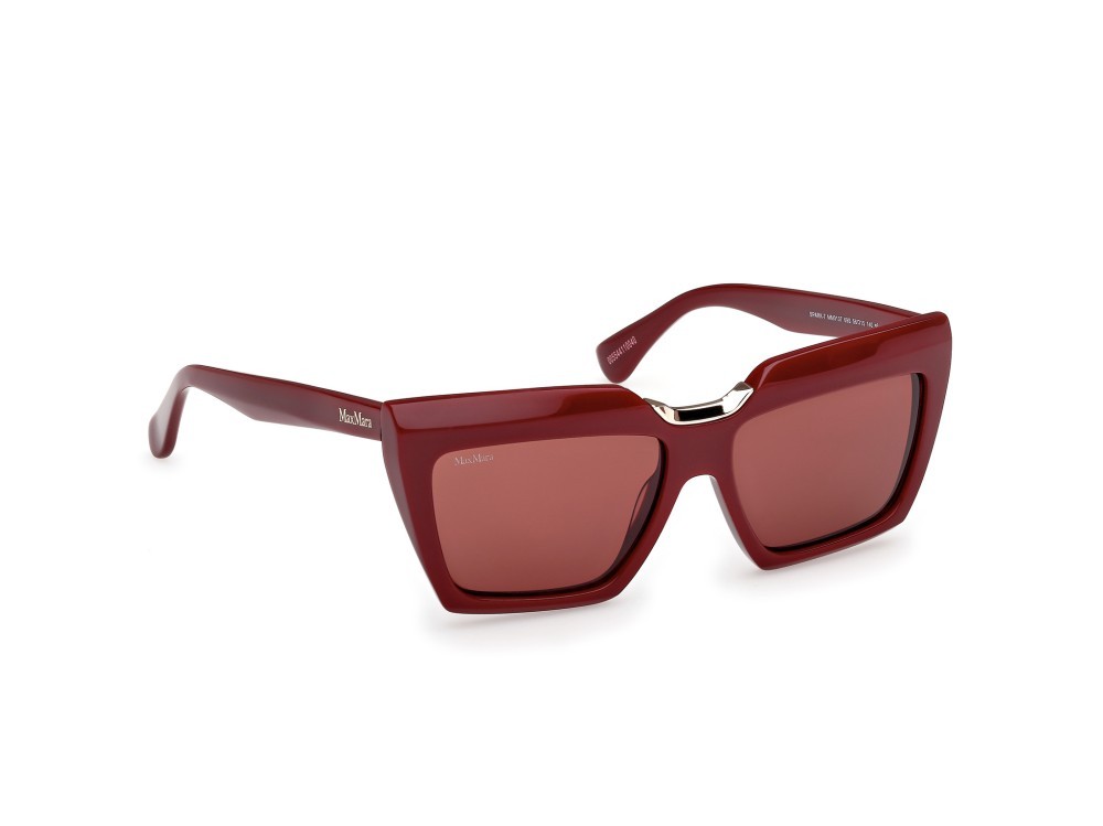Occhiali da sole MaxMara Spark-7 MM0137 (69S) colore bordeaux lucido forma rettangolare lenti bordeaux