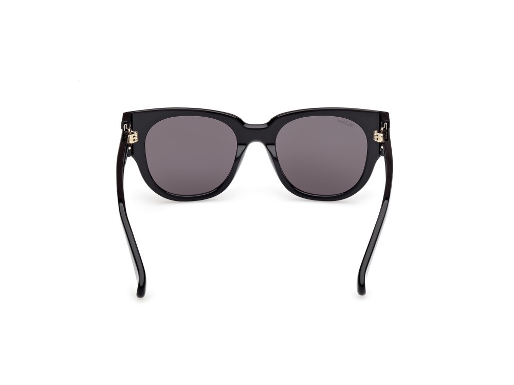 Occhiali da sole MaxMara Clip MM0138 (01A) colore nero lucido forma rotondo lenti fumo