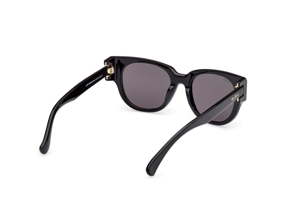 Occhiali da sole MaxMara Clip MM0138 (01A) colore nero lucido forma rotondo lenti fumo