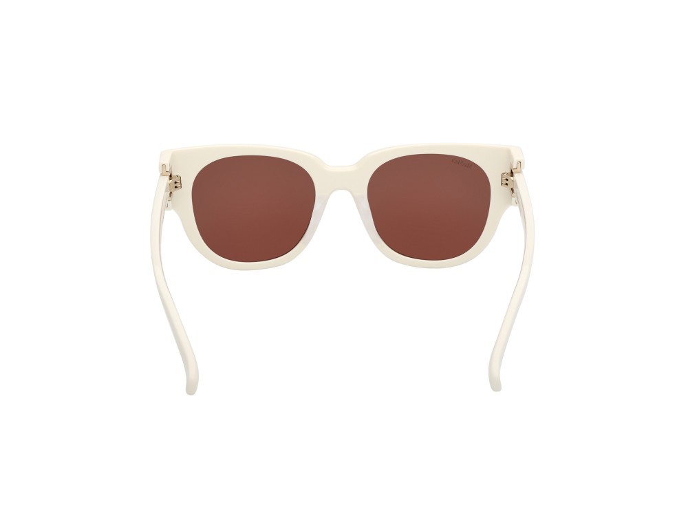 Occhiali da sole MaxMara Clip MM0138 (21E) colore bianco lucido  forma rotondo lenti marrone
