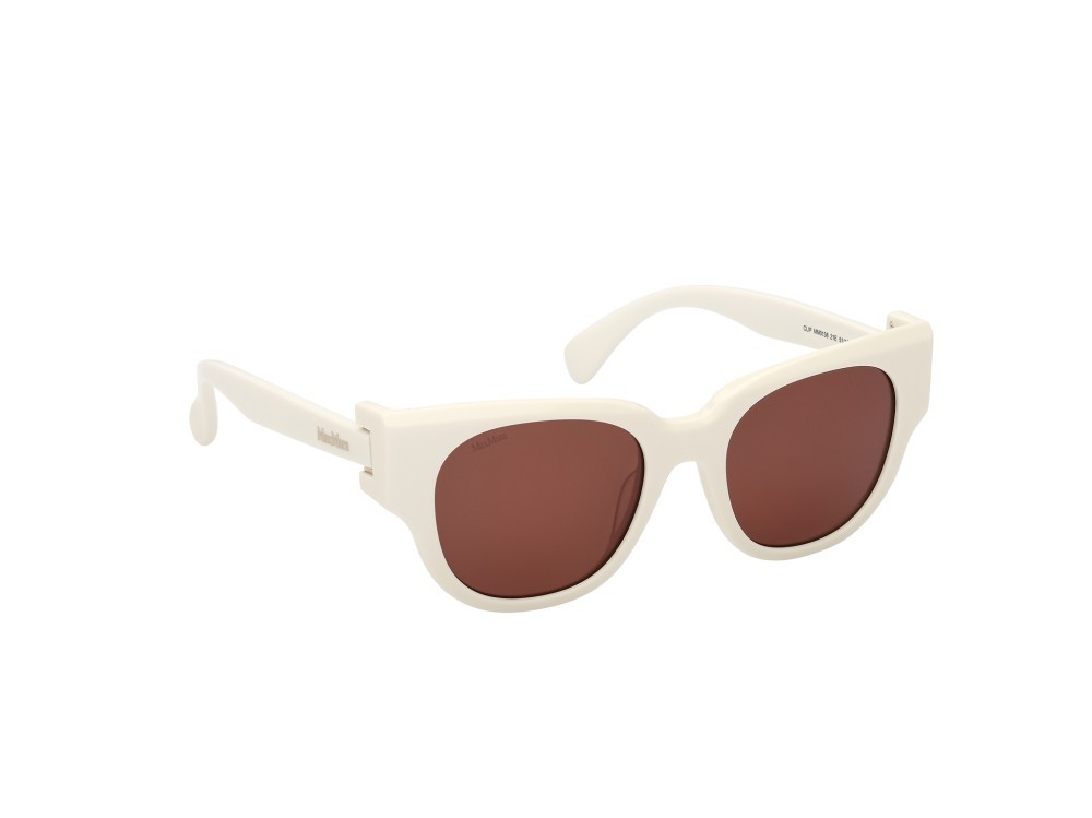 Occhiali da sole MaxMara Clip MM0138 (21E) colore bianco lucido  forma rotondo lenti marrone