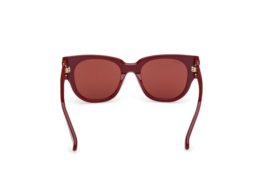 Occhiali da sole MaxMara Clip MM0138 (69S) colore bordeaux lucido forma rotondo lenti bordeaux