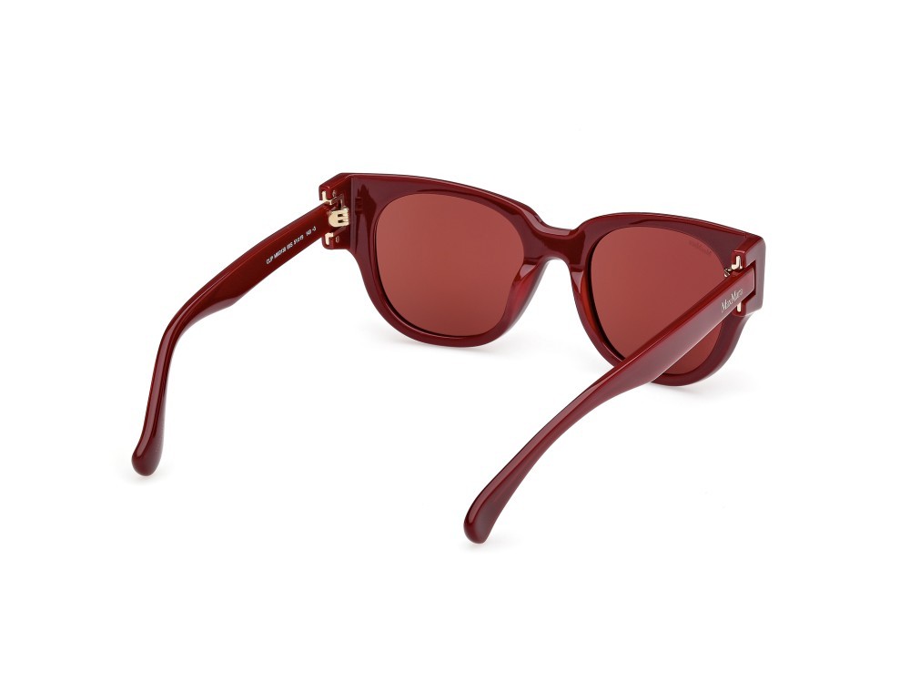 Occhiali da sole MaxMara Clip MM0138 (69S) colore bordeaux lucido forma rotondo lenti bordeaux