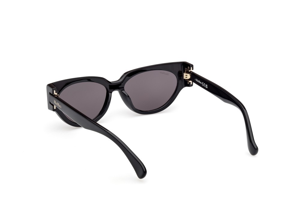 Occhiali da sole MaxMara Clip-1 MM0139 (01A) colore nero lucido  forma cat eye lenti fumo