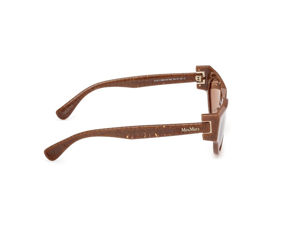 Occhiali da sole MaxMara Clip-1 MM0139 (56E) colore avana/texture forma cat eye lenti marrone
