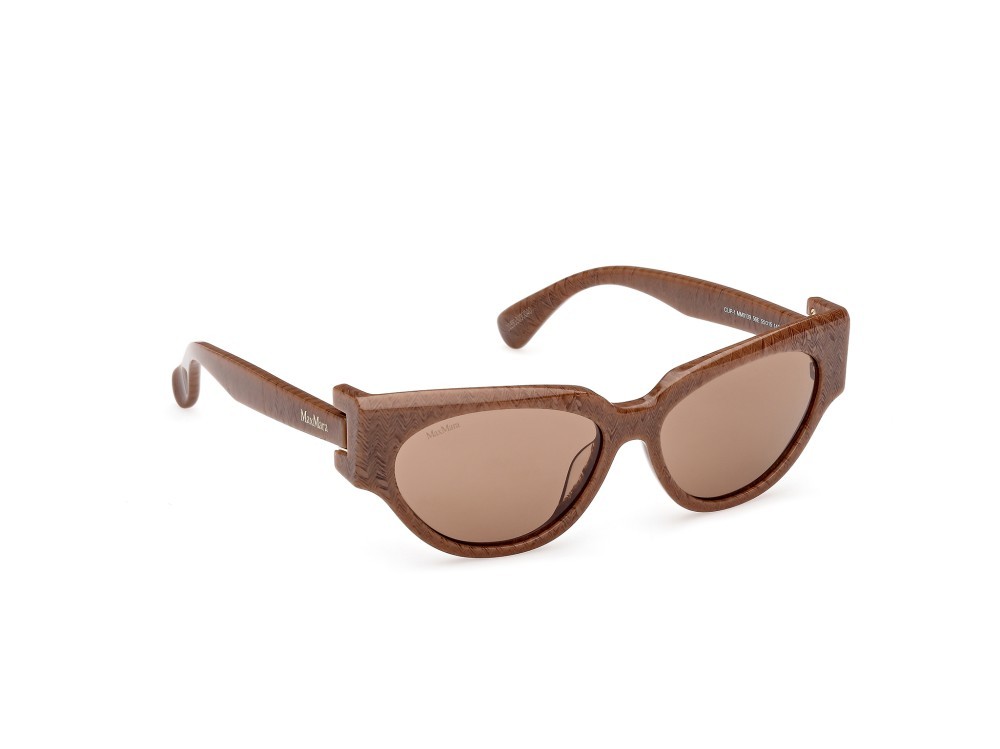 Occhiali da sole MaxMara Clip-1 MM0139 (56E) colore avana/texture forma cat eye lenti marrone