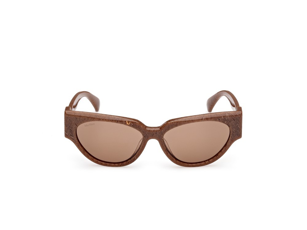 Occhiali da sole MaxMara Clip-1 MM0139 (56E) colore avana/texture forma cat eye lenti marrone