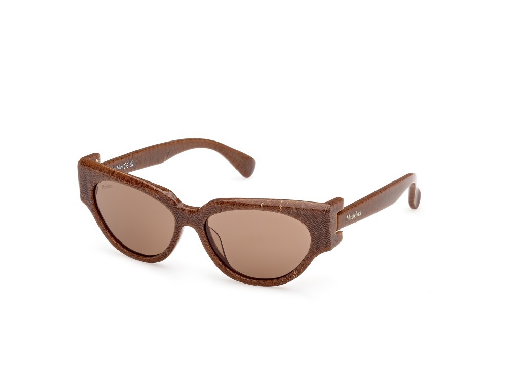 Occhiali da sole MaxMara Clip-1 MM0139 (56E) colore avana/texture forma cat eye lenti marrone