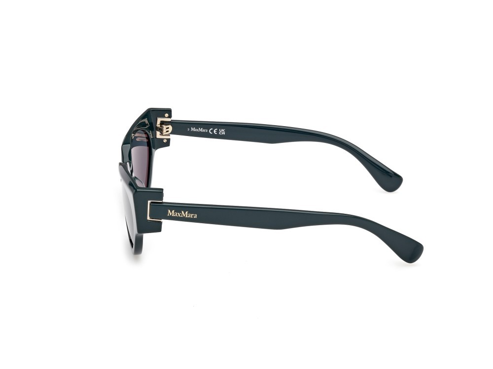Occhiali da sole MaxMara Clip-1 MM0139 (96N) colore verde scuro lucido forma cat eye lenti verde