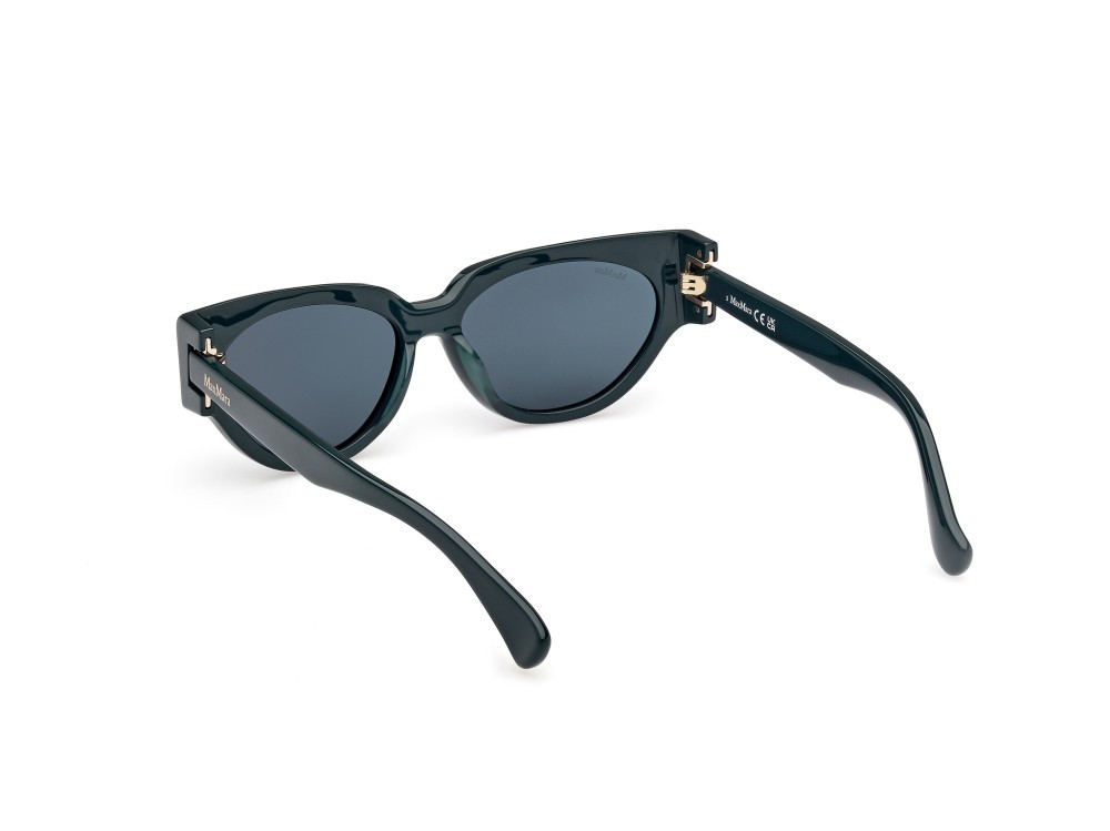 Occhiali da sole MaxMara Clip-1 MM0139 (96N) colore verde scuro lucido forma cat eye lenti verde