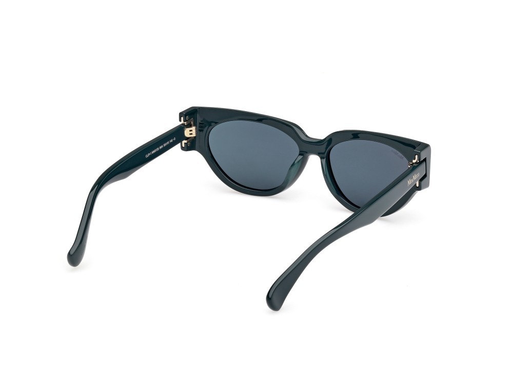 Occhiali da sole MaxMara Clip-1 MM0139 (96N) colore verde scuro lucido forma cat eye lenti verde