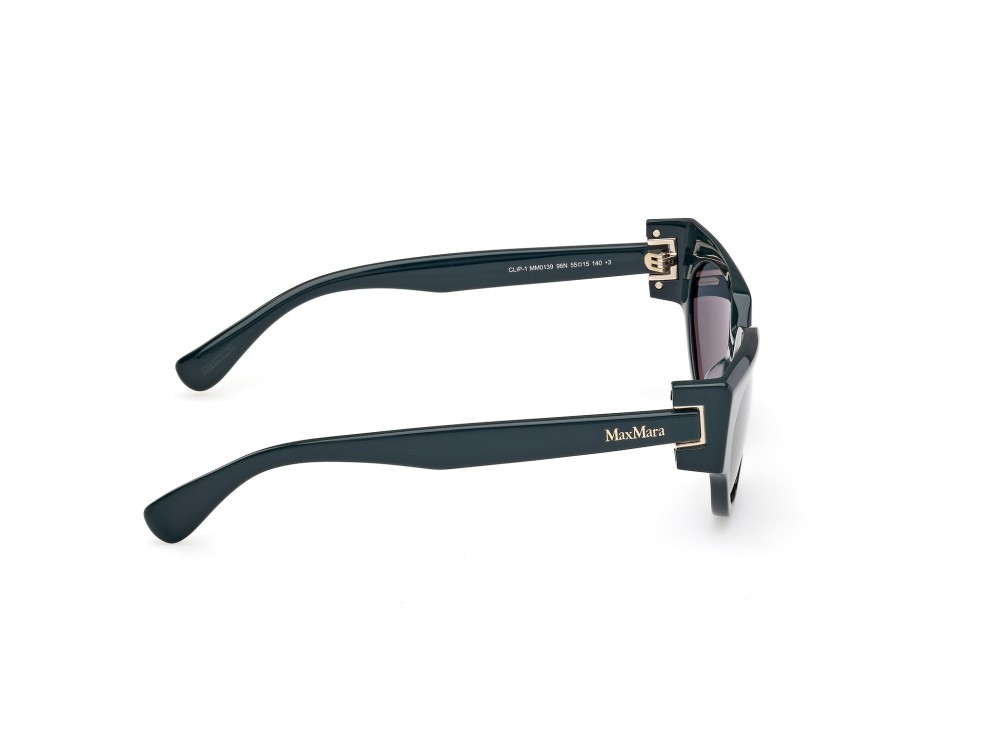 Occhiali da sole MaxMara Clip-1 MM0139 (96N) colore verde scuro lucido forma cat eye lenti verde