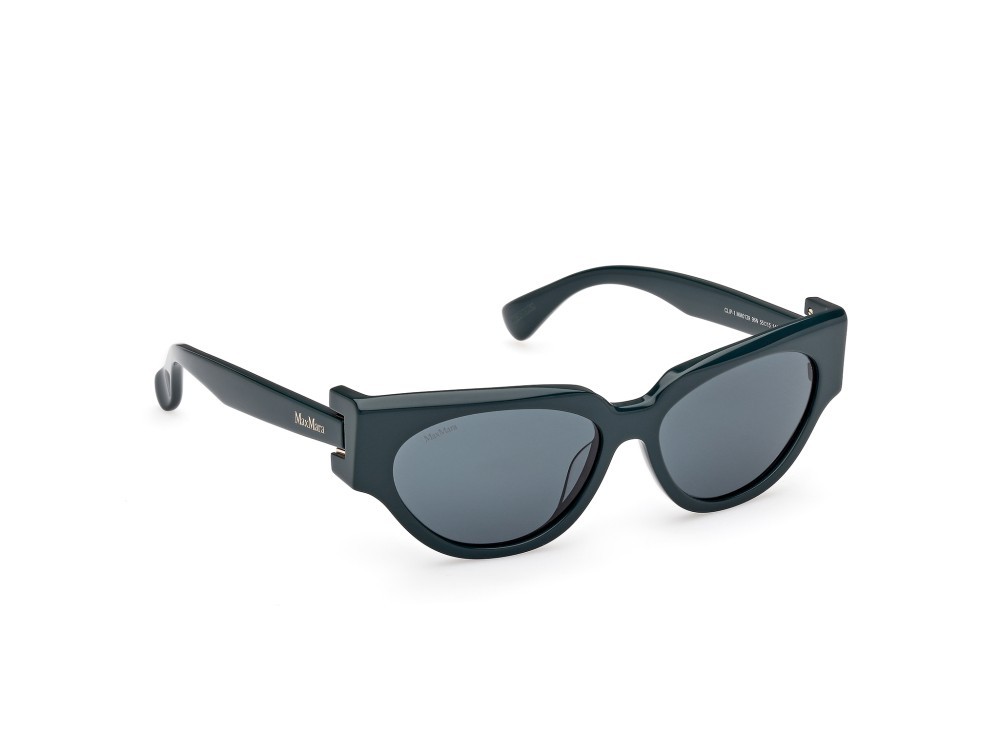Occhiali da sole MaxMara Clip-1 MM0139 (96N) colore verde scuro lucido forma cat eye lenti verde