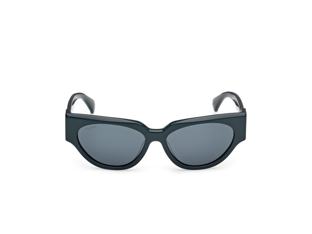 Occhiali da sole MaxMara Clip-1 MM0139 (96N) colore verde scuro lucido forma cat eye lenti verde