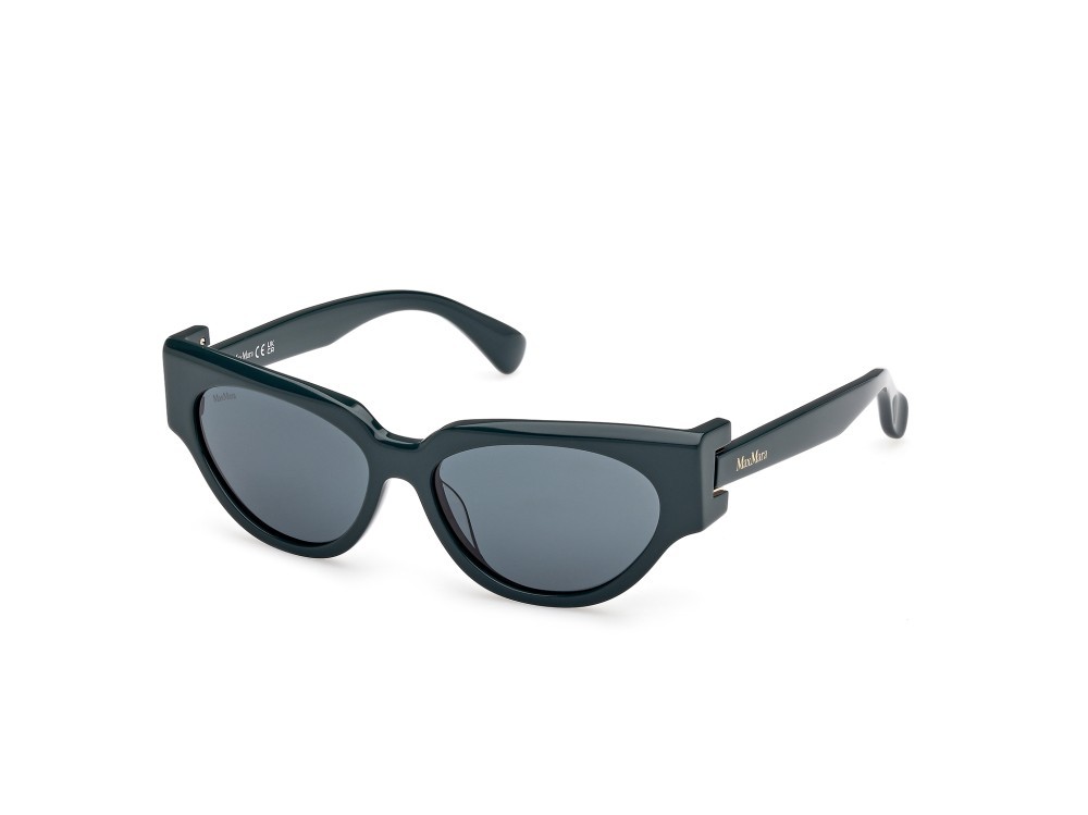 Occhiali da sole MaxMara Clip-1 MM0139 (96N) colore verde scuro lucido forma cat eye lenti verde
